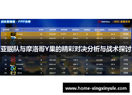 亚眠队与摩洛哥Y果的精彩对决分析与战术探讨